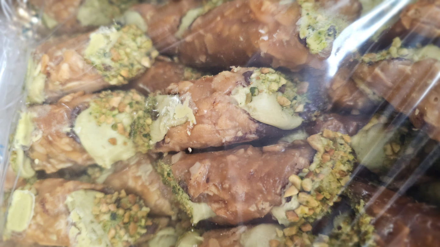 CRUNCHY CANNOLO DI MANDORLA AL PISTACCHIO GLUTEN FREE 2KG TRAY