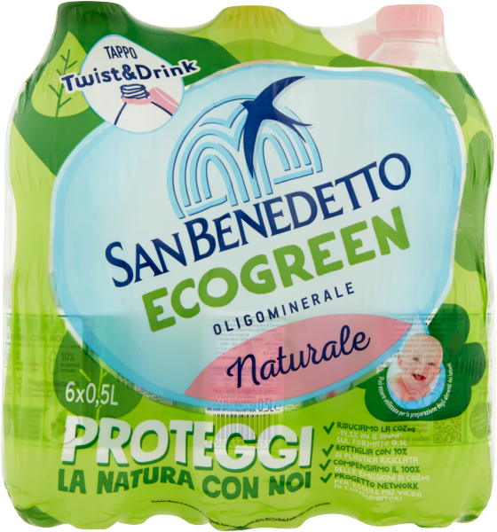 SAN BENEDETTO ACQUA NATURALE ECO GREEN 500ML 24XBOX