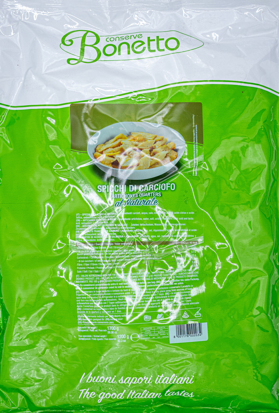 SPICCHI DI CARCIOFO IN BRINA BAG 1.7 KG X6 BAGS BOX