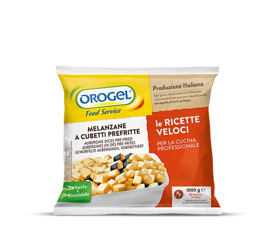 MELANZANE CUBED PREFRIED 1KG OROGEL