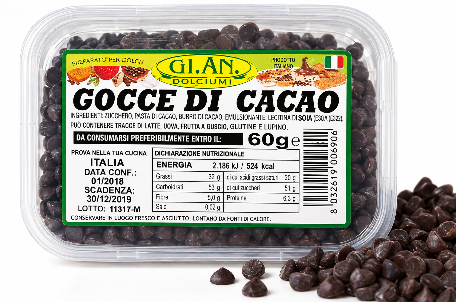 GIAN GOCCE CIOCCOLATO 45g 12xBOX