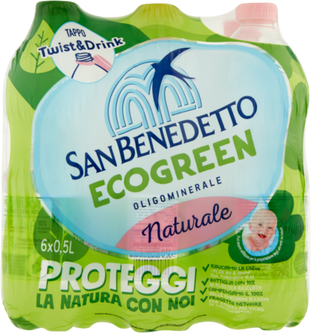 SAN BENEDETTO ACQUA NATURALE ECO GREEN 500ML 24XBOX