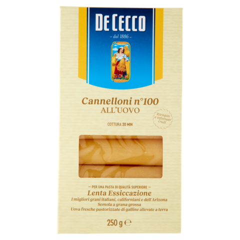 DE CECCO CANNELLONI ALL'UOVO 250GR x 12 BOX