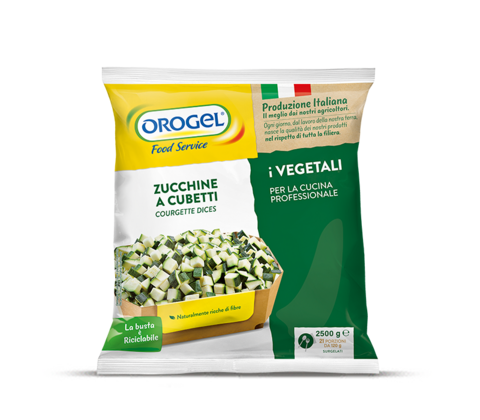 ZUCCHINE ( COURGETTE) CUBED PREFRIED 15 KG OROGEL