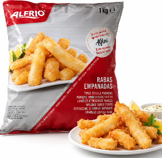 BREADED SQUID STRIPS 1KG x 8 BOX - HOLMES